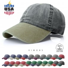 Pigment Dyed Baseball Ball Cap Washed 2Two Tone Cotton Vintage Hat Dad Summer  eb-47724912